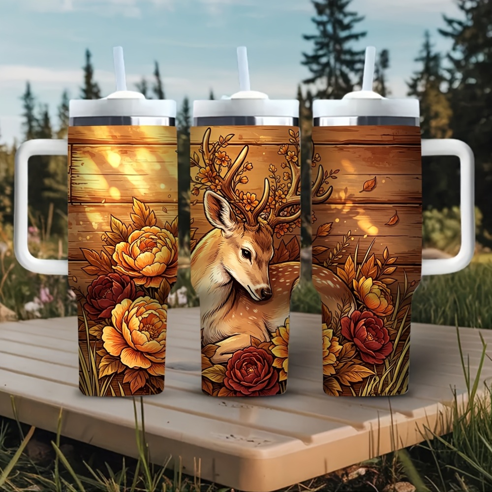Hunting Outdoor Background - Vaso de 40 onzas con asa,