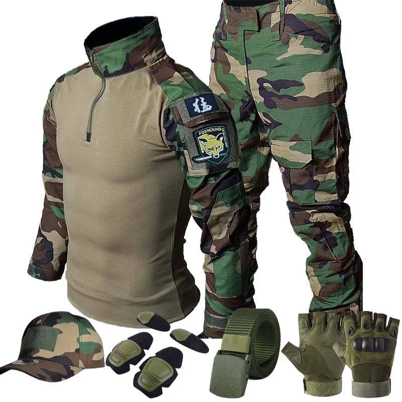 Hunting Outdoor Pants - Uniforme Táctico Color Verde Selva, Conjunto
