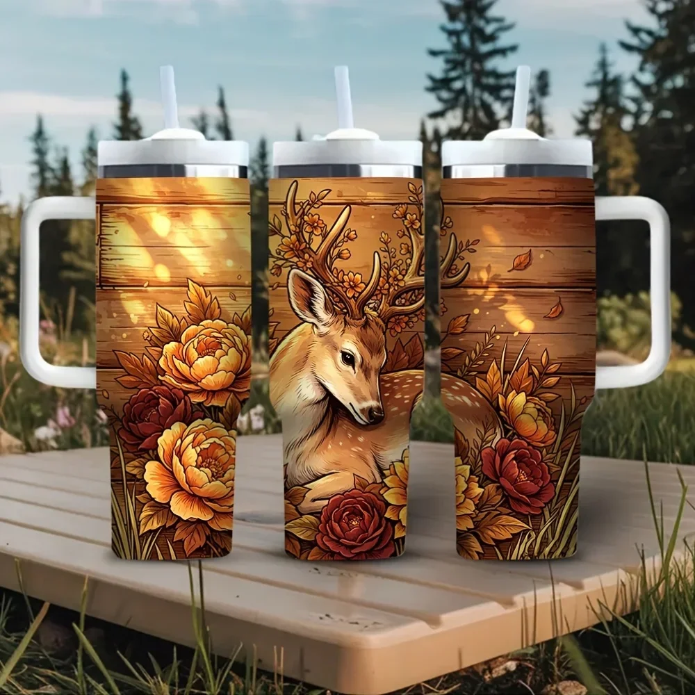 Vaso de 40 onzas con asa, herm - Hunting Outdoor Background reseña y precio