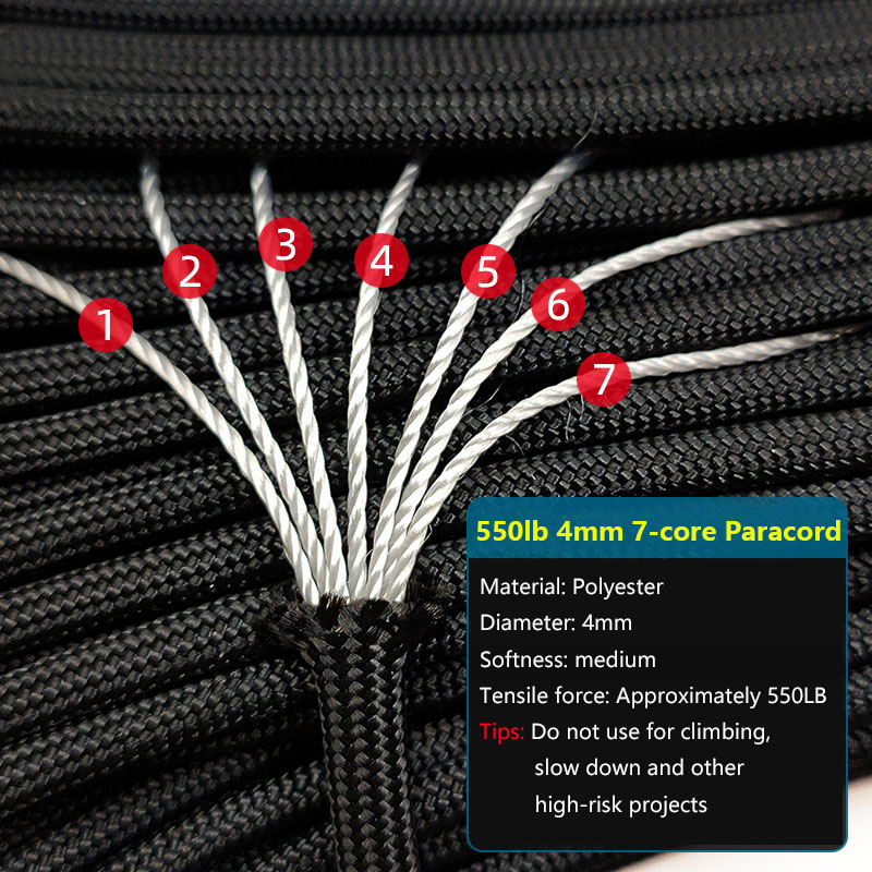 4 tamaños Dia.4mm 7 núcleos de - Paracord Survival Bracelet reseña y precio