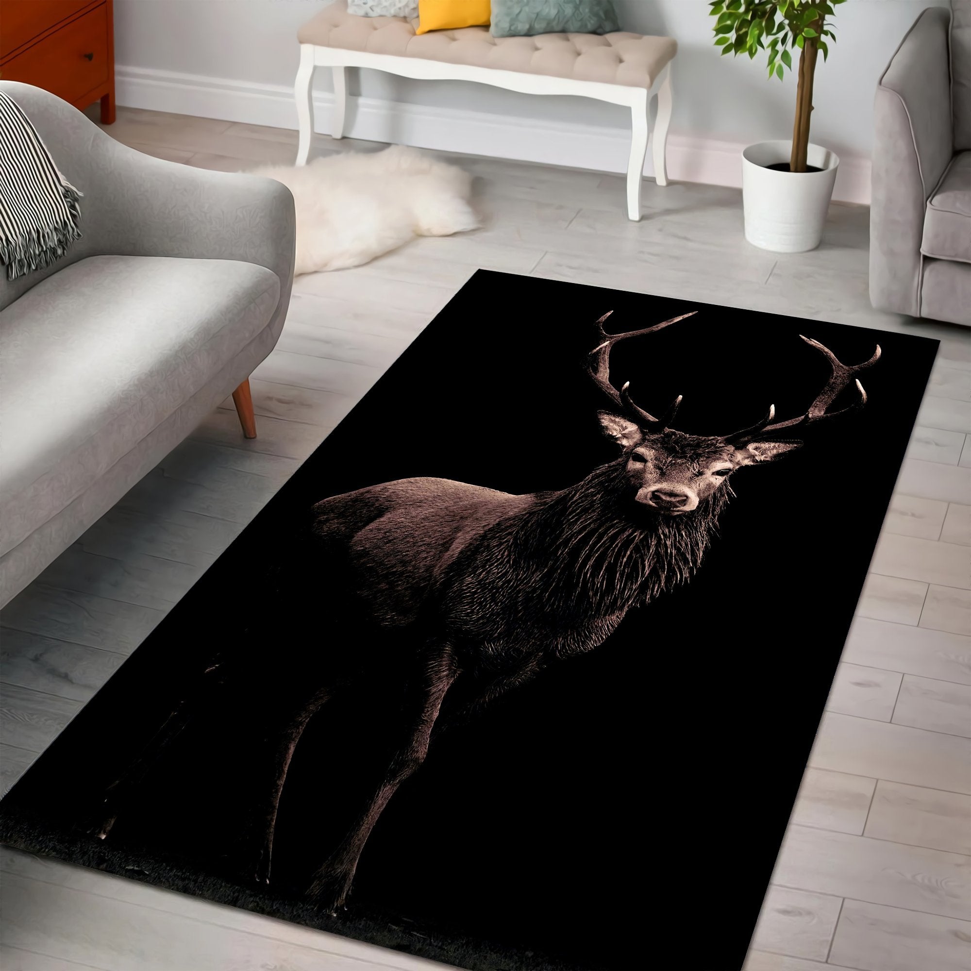 Alfombra de área con diseño de - Hunting Outdoor Rug reseña y precio