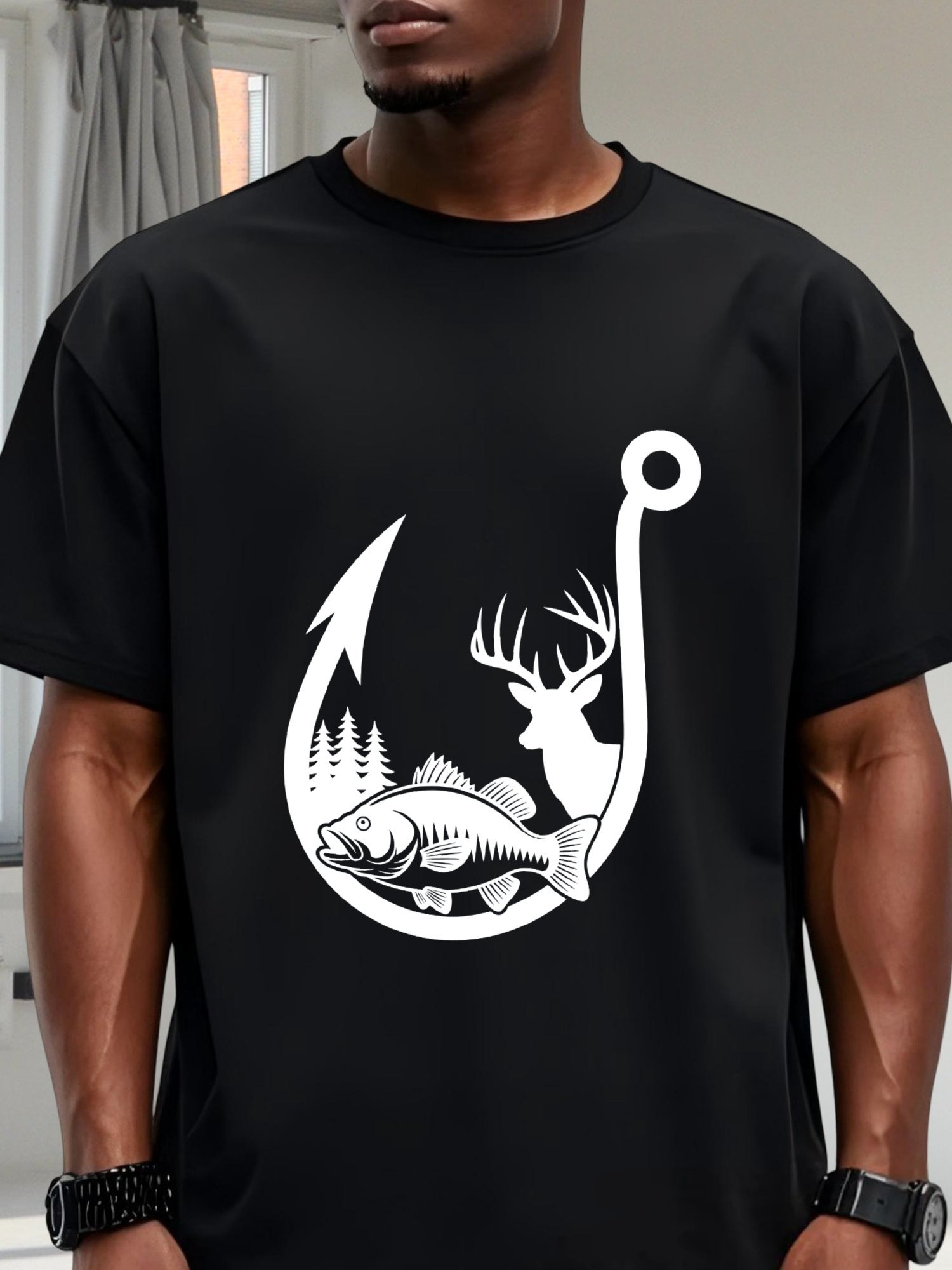 Camiseta de manga corta con ci - Hunting Quotes reseña y precio
