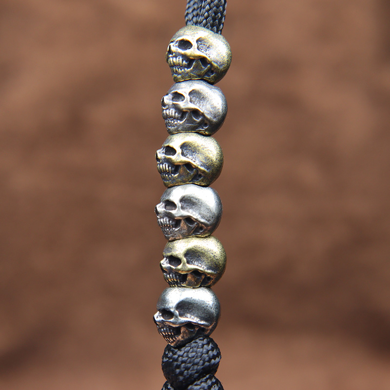 Mini cabeza de calavera, cuent - Paracord Survival Bracelet reseña y precio