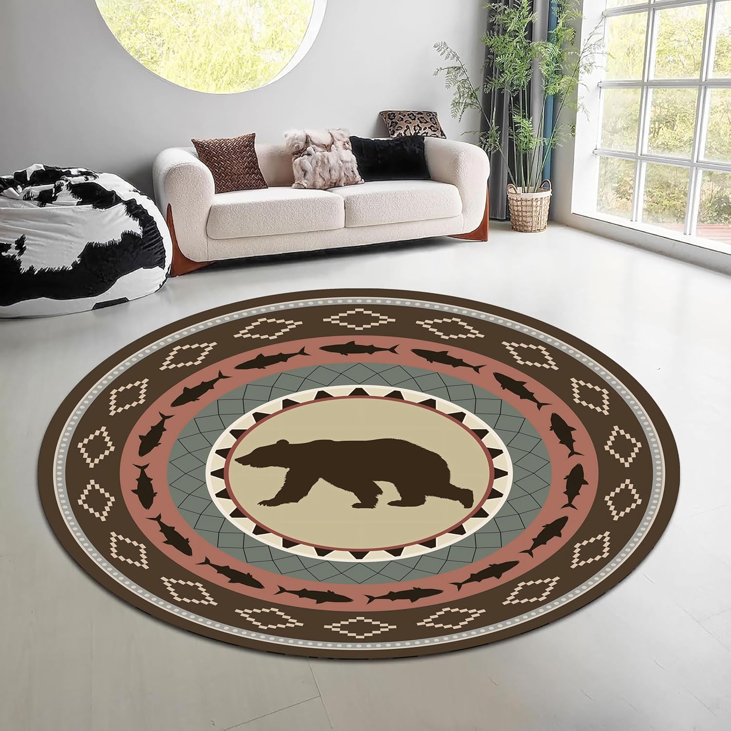 Alfombra Redonda Vintage con D - Hunting Outdoor Rug reseña y precio