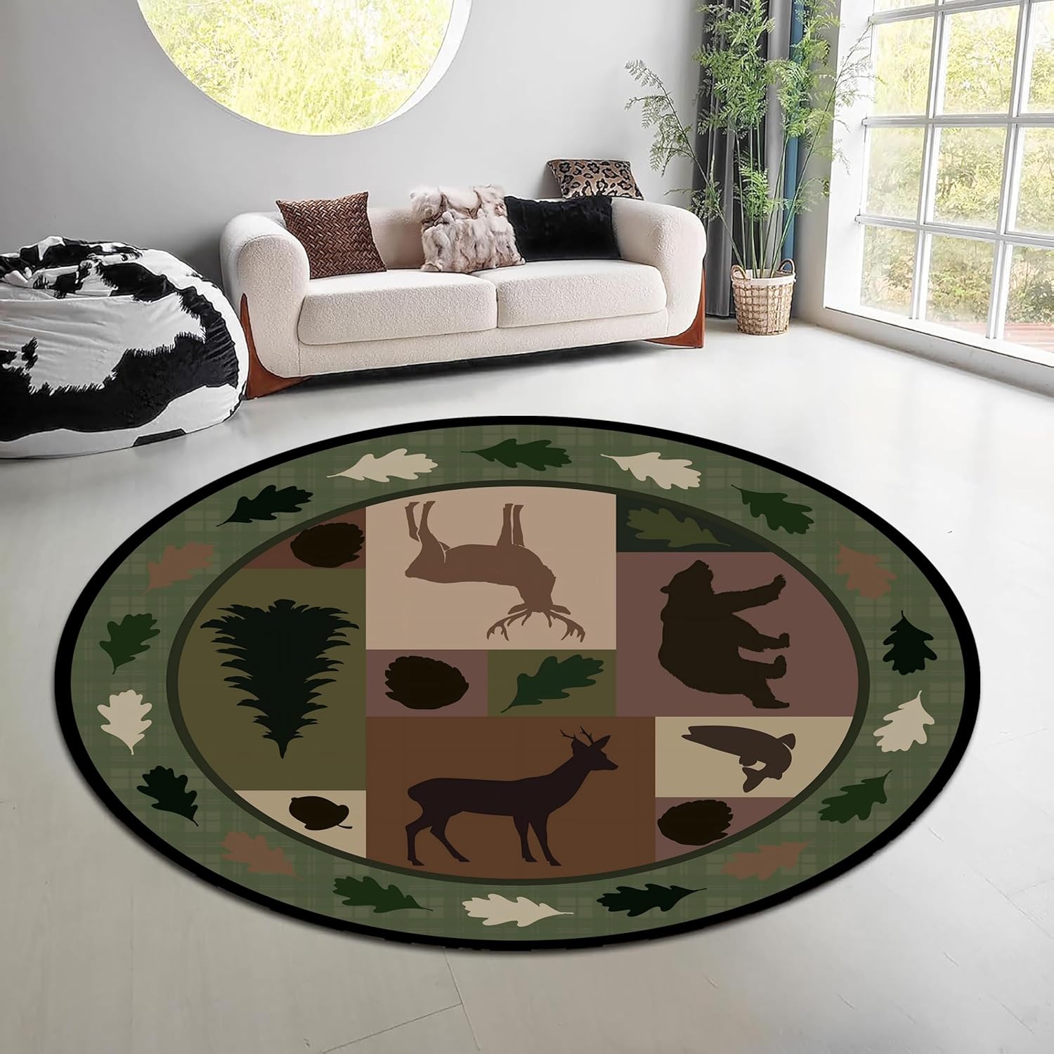 Alfombra Redonda Vintage con D - Hunting Outdoor Rug reseña y precio