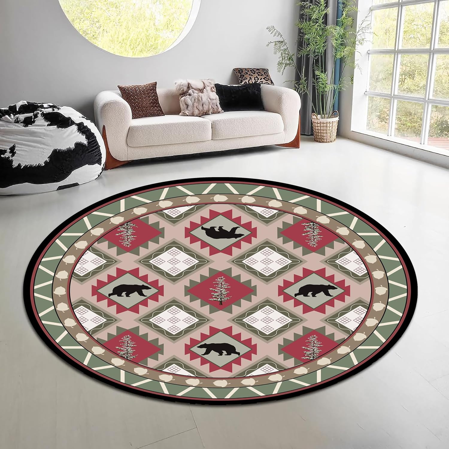 Alfombra Redonda Vintage con D - Hunting Outdoor Rug reseña y precio